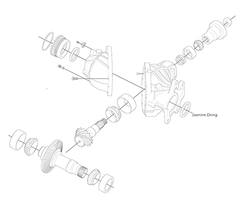 Illustration över en motor, en sprängskiss. En analogi för att form och funktion som samverkar ger god design. Vare sig det är Ux-design eller Informationsdesign